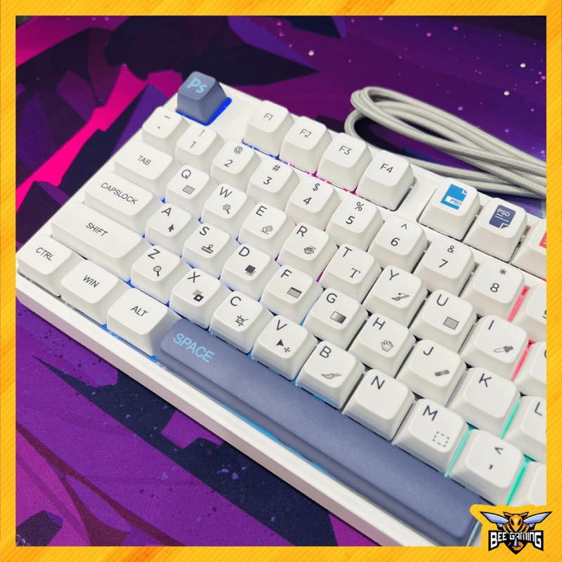 Bàn phím cơ không dây OCG GK87 - Photoshop (3modes / Hotswap / Led RGB
