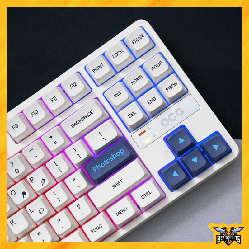 Bàn phím cơ không dây OCG GK87 - Photoshop (3modes / Hotswap / Led RGB