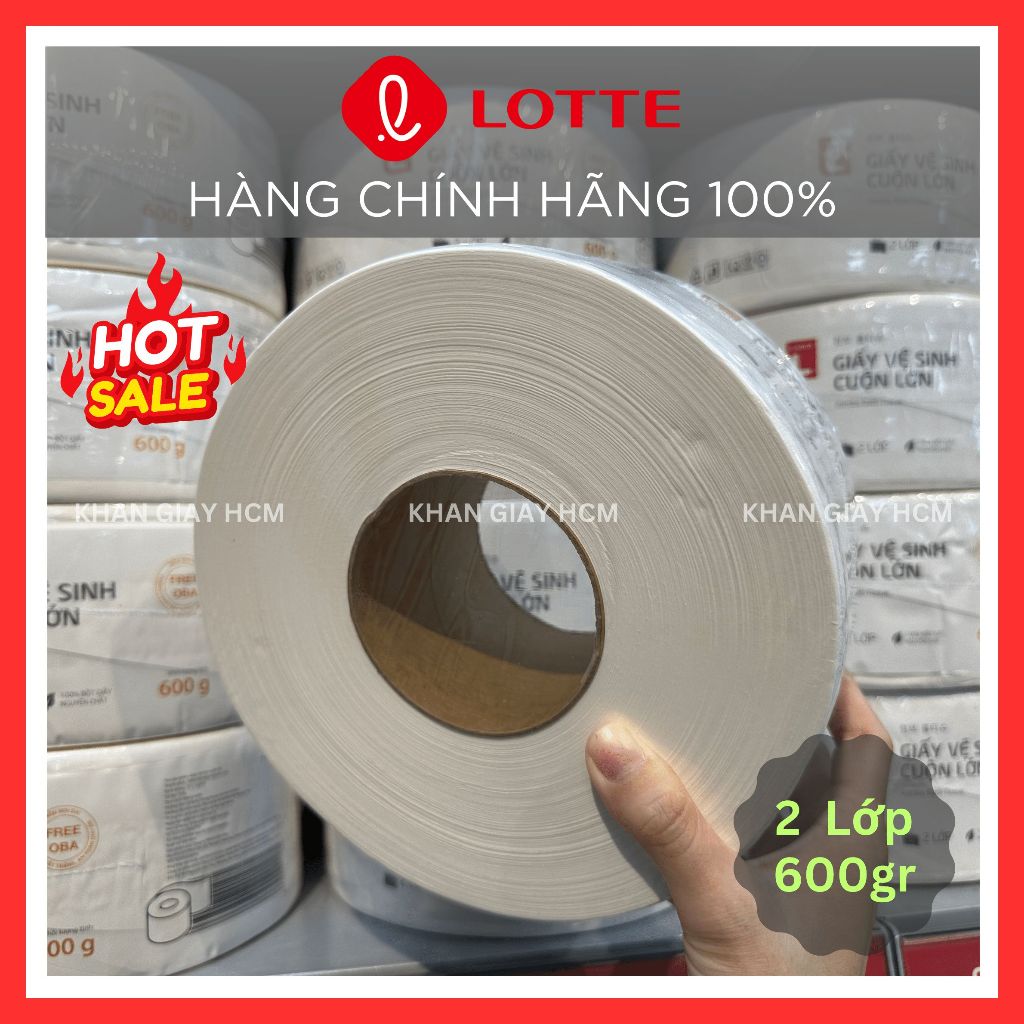 🔥 GIẤY VỆ SINH CUỘN LỚN LOTTE 600GR  CHÍNH HÃNG | KHĂN GIẤY HCM🔥