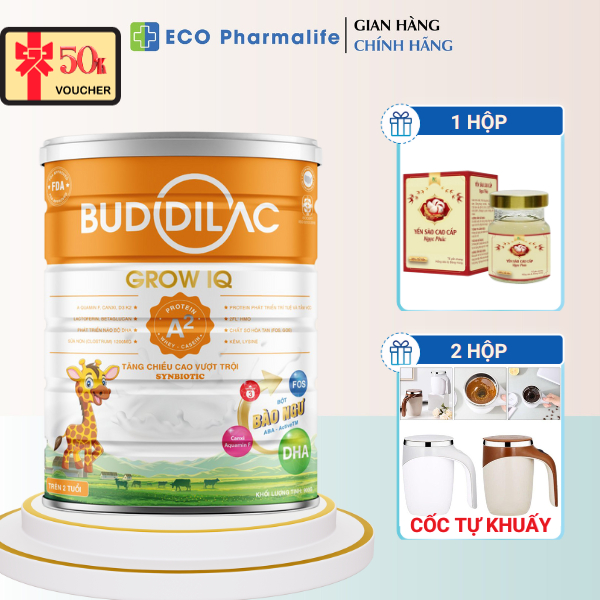Sữa Bột Cho Bé BUDDILAC IQ Hộp 900g Hỗ Trợ Phát Triển Trí Não Và Chiều Cao, Bổ Sung Vitamin Tăng Sức Đề Kháng