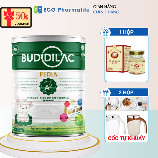 Sữa Bột Cho Bé BUDDILAC Pedia Hộp 900g Giúp Bé Ăn Ngon, Tăng Cường Miễn Dịch Phát Triển Toàn Diện