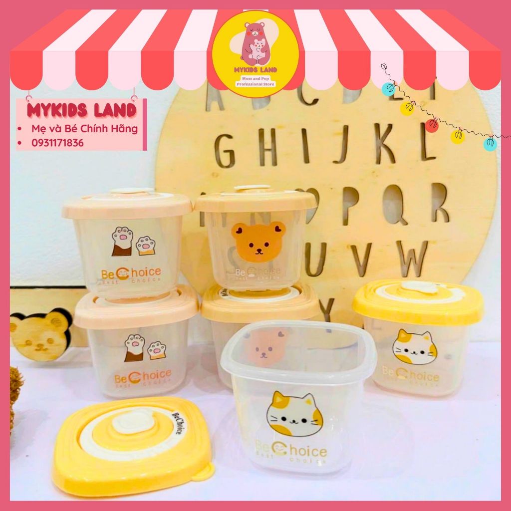 Hộp Trữ Đông Thức Ăn Dặm Cho Bé Bằng Nhựa BeChoice 120ml