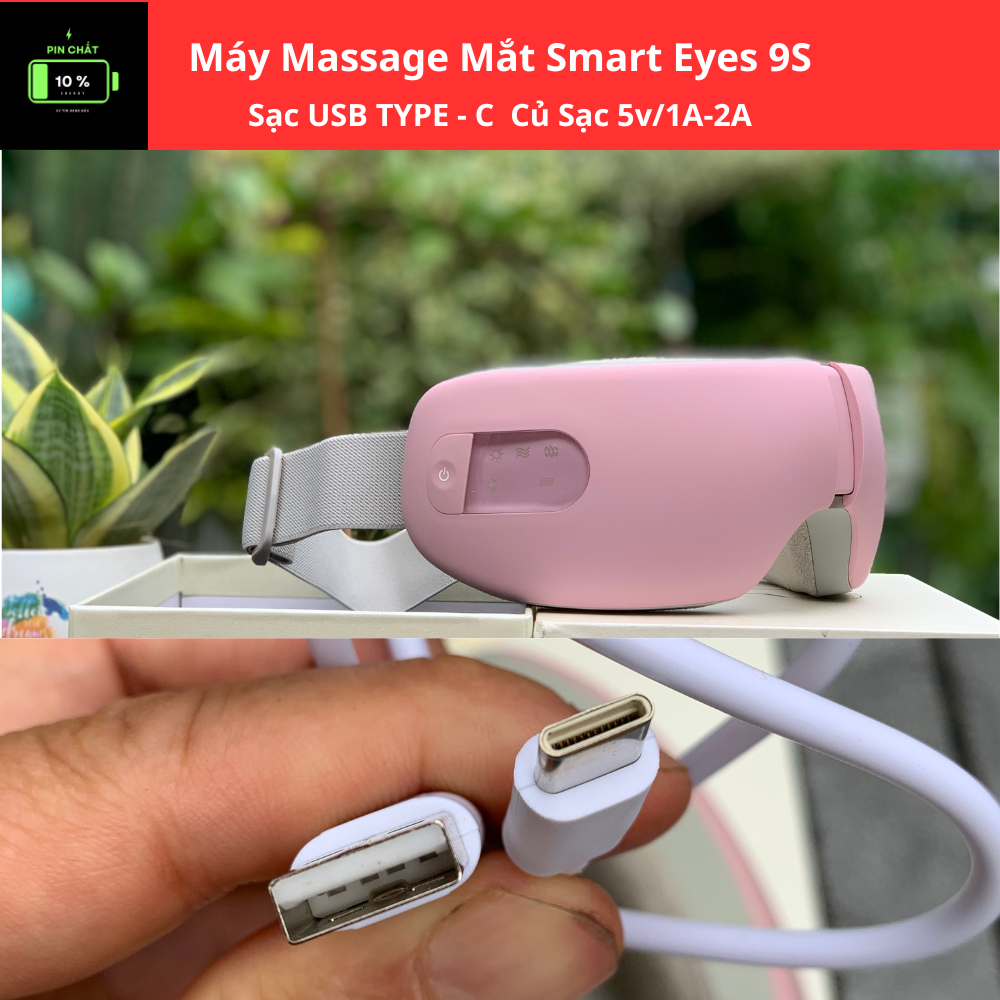 Máy massage mắt Smart Eyes 9S  thế hệ mới nhất, 5 chế độ massage + chườm nóng mắt + massage túi khí 9D + rung đa tần số