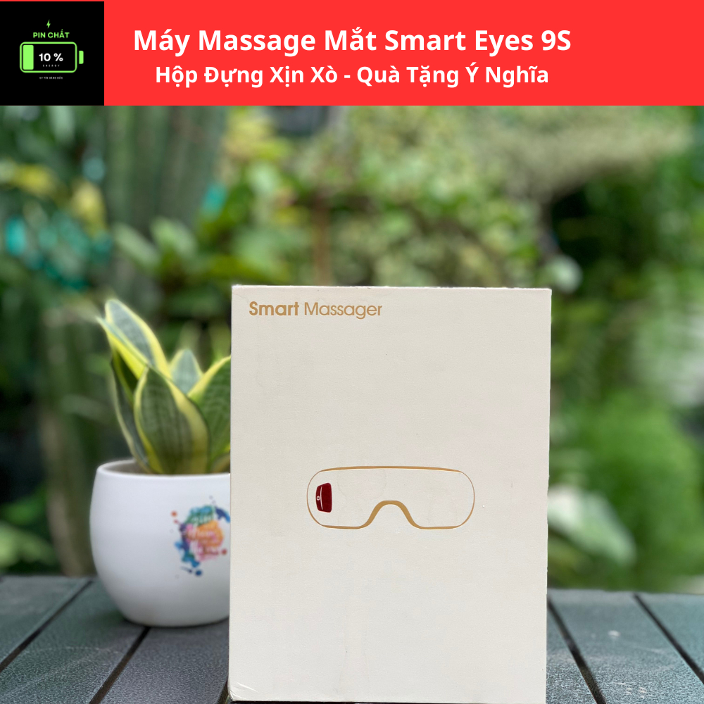 Máy massage mắt Smart Eyes 9S  thế hệ mới nhất, 5 chế độ massage + chườm nóng mắt + massage túi khí 9D + rung đa tần số