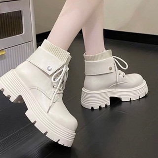 Giày Bốt cổ Lửng Phong Cách Hàn Cao Cấp