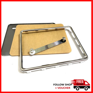 Khung biển số xe máy - viền trơn trắng, inox, meca chống nước