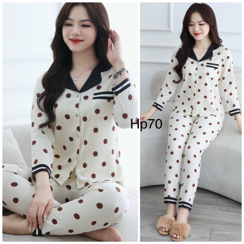 Set Pyjama siêu xinh tay dài chất lụa thái