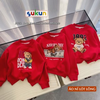 (LOẠI ĐẸP) Áo nỉ nhung cho bé trai bé gái cực đẹp Sukun shop Áo nỉ bông trẻ em cực ấm Kunkids