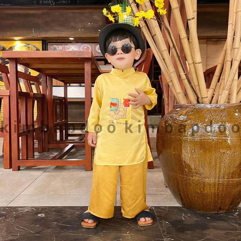Bộ áo dài cho bé trai đi chơi Lễ Tết - HÌNH THẬT - set áo dài cho bé trai đi chơi Lễ Tết, Lễ Hội, tiệc tùng