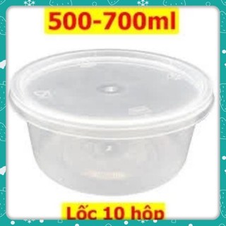 🚀 hoả tốc 1h🚀lốc 10 hộp nhựa đựng thực phẩm dùng 1 lần chữ nhật/tròn hộp 10 cái