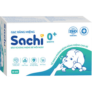 [HSD 2025] HỘP 30 GÓI Gạc rơ lưỡi Sachi dịch chiết lá hẹ - Vệ sinh răng miệng cho bé - (katydang)