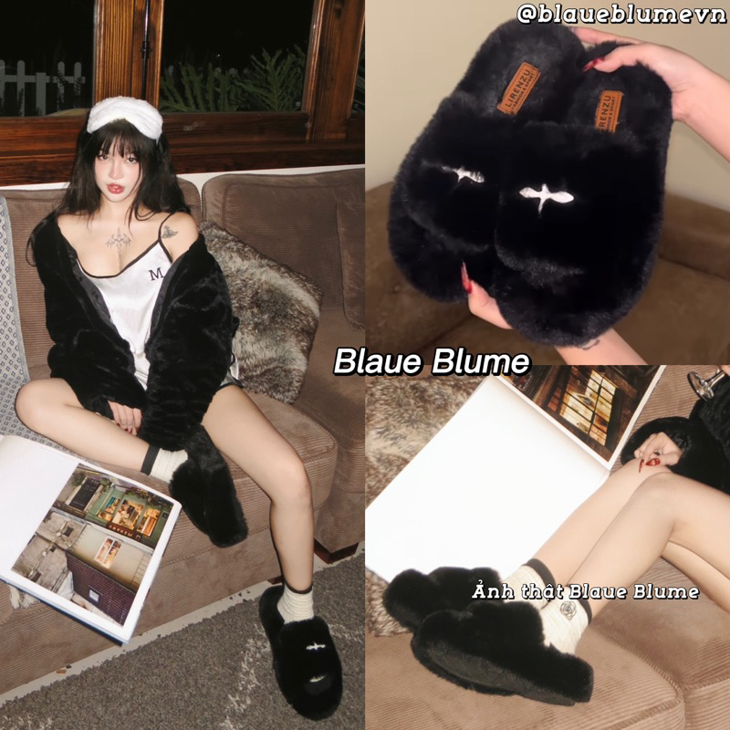 𝐁𝐥𝐚𝐮𝐞𝐁𝐥𝐮𝐦𝐞🦋  Dép lông chữ thập đế 5cm