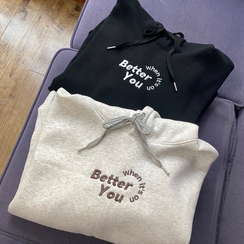 Quini.made - Áo Hoodie Nam/Nữ Nỉ Lót Bông Dày Dặn Thêu “Better When It’s On You” - Áo Hoodie Đôi