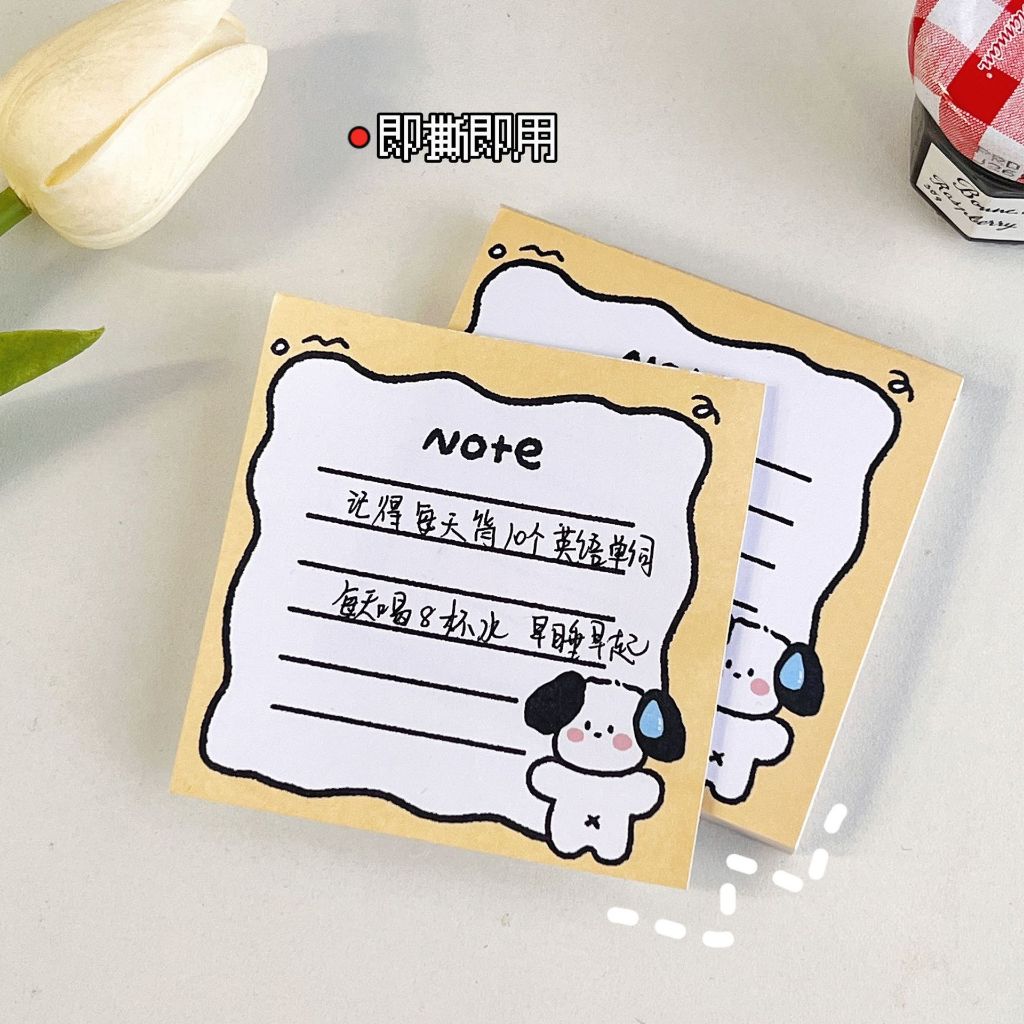 Giấy note ghi chú bản vuông Pkbeoshop set 80 tờ giấy ghi chú 8*8cm không có keo dán họa tiết hoạt hình dễ thương N12