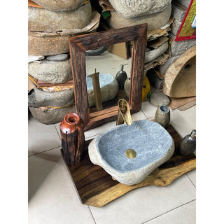 Gương gỗ lũa treo tường phủ bì ngoài 45 cm x 60 cm