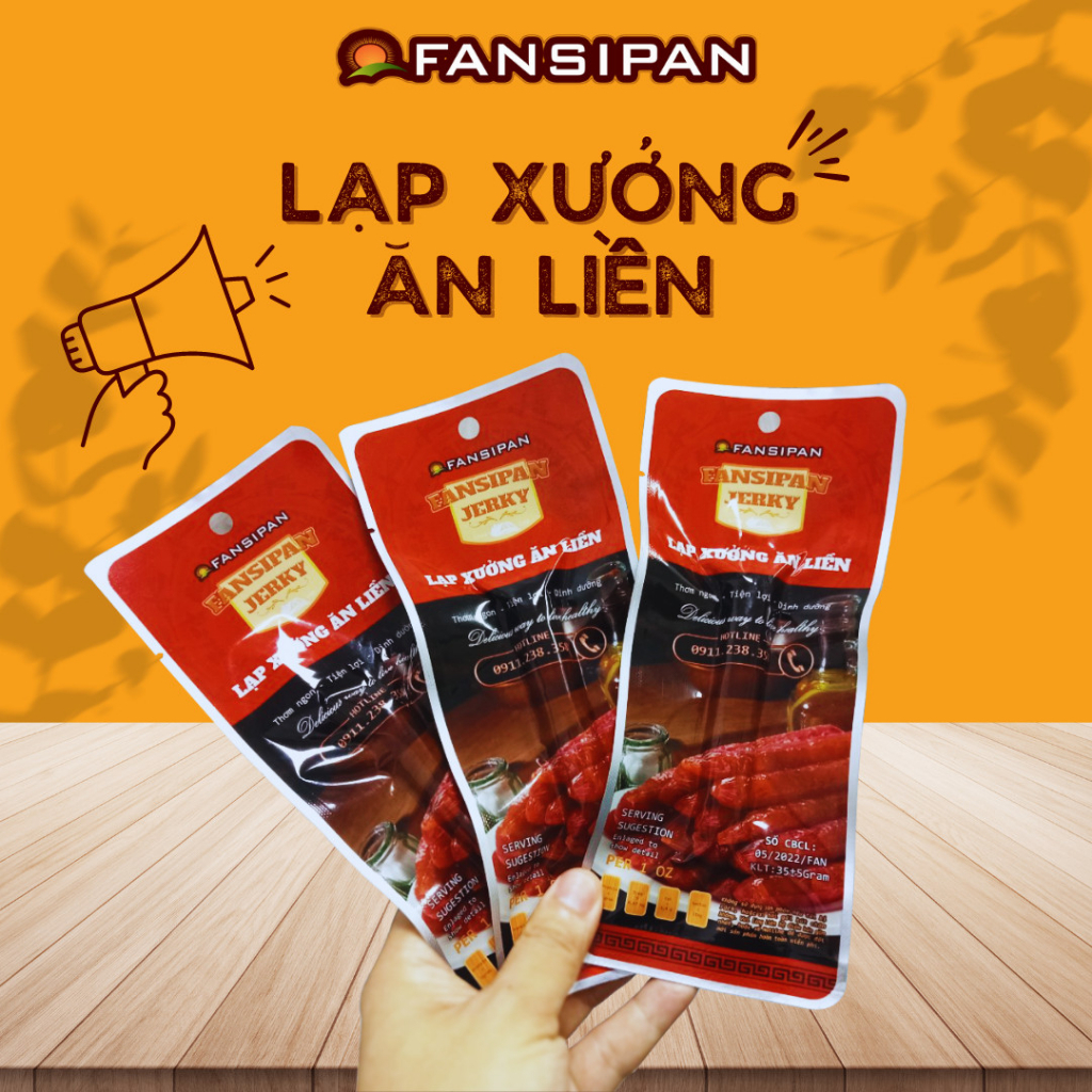 [Combo 10 gói] Lạp Xưởng Tây Bắc Fansipan Gói 35G Thơm Ngon Ăn Liền Tiện Lợi Hàng Chính Hãng Đảm Bảo Vệ Sinh ATTP