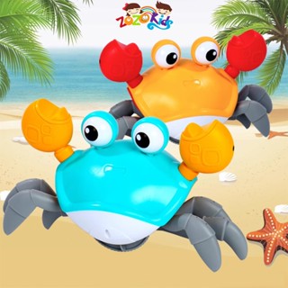 Cua cảm biến thông minh sạc pin đồ chơi cua cảm ứng tự tránh chướng ngại vật có nhạc và đèn-ZoZoKids