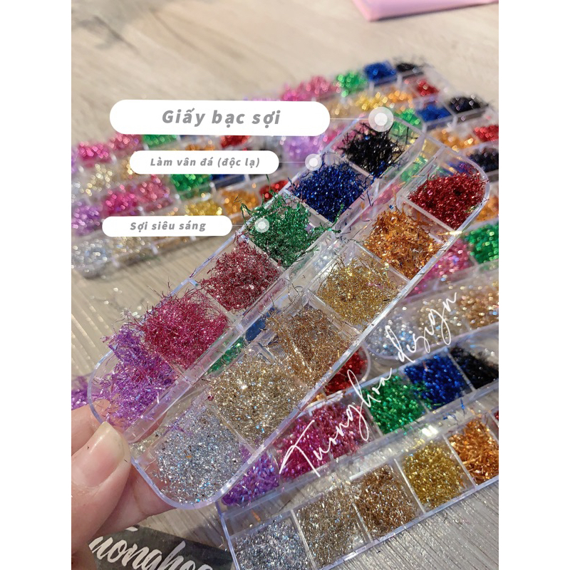Giấy bạc Sợi Làm Nail Vân Đá
