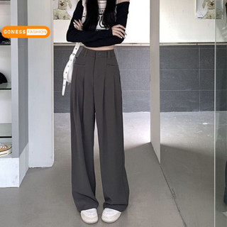 Quần ống đứng rộng Goness lưng cạp cao baggy vải nữ dài suông culottes xuông chất ruby nhiều màu