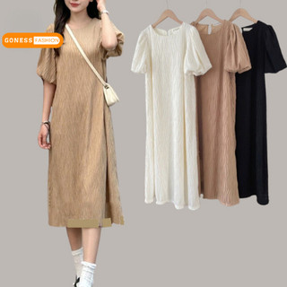 Váy đầm nữ Goness đẹp ngắn tay phồng dáng dài suông basic nhiều màu thông thoáng bền đẹp phù hợp đi chơi, đi làm