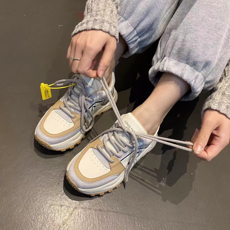 Giày thể thao sneaker lv hoạ tiết viền đen pha fullbox