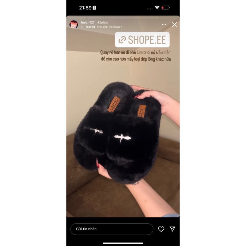 𝐁𝐥𝐚𝐮𝐞𝐁𝐥𝐮𝐦𝐞🦋  Dép lông chữ thập đế 5cm