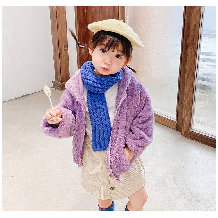 Áo khoác lông cừu Katina cho bé trai & bé gái mặc mùa thu đông ấm áp