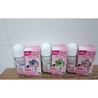(Chọn mùi)Gervenne - Lăn khử mùi trắng da 50ml + Tặng dây sữa tắm 12 gói