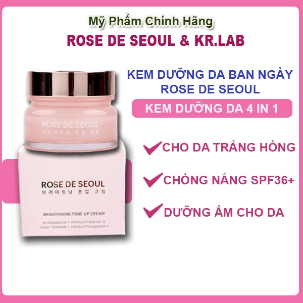 Kem ngày dưỡng trắng chống nắng rose de seoul dưỡng trắng chống nắng spf36+++ nâng tông 50g