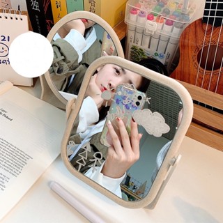  Gương để bàn lúa mạch kèm lược Acantha&Rose gương trang điểm gấp gọn cao cấp xoay 360 độ phong cách Hàn Quốc dễ thương 