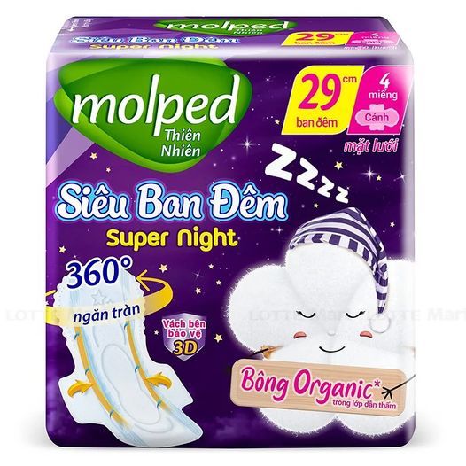 Băng vệ sinh Molped siêu ban đêm cánh 29cm , 35cm