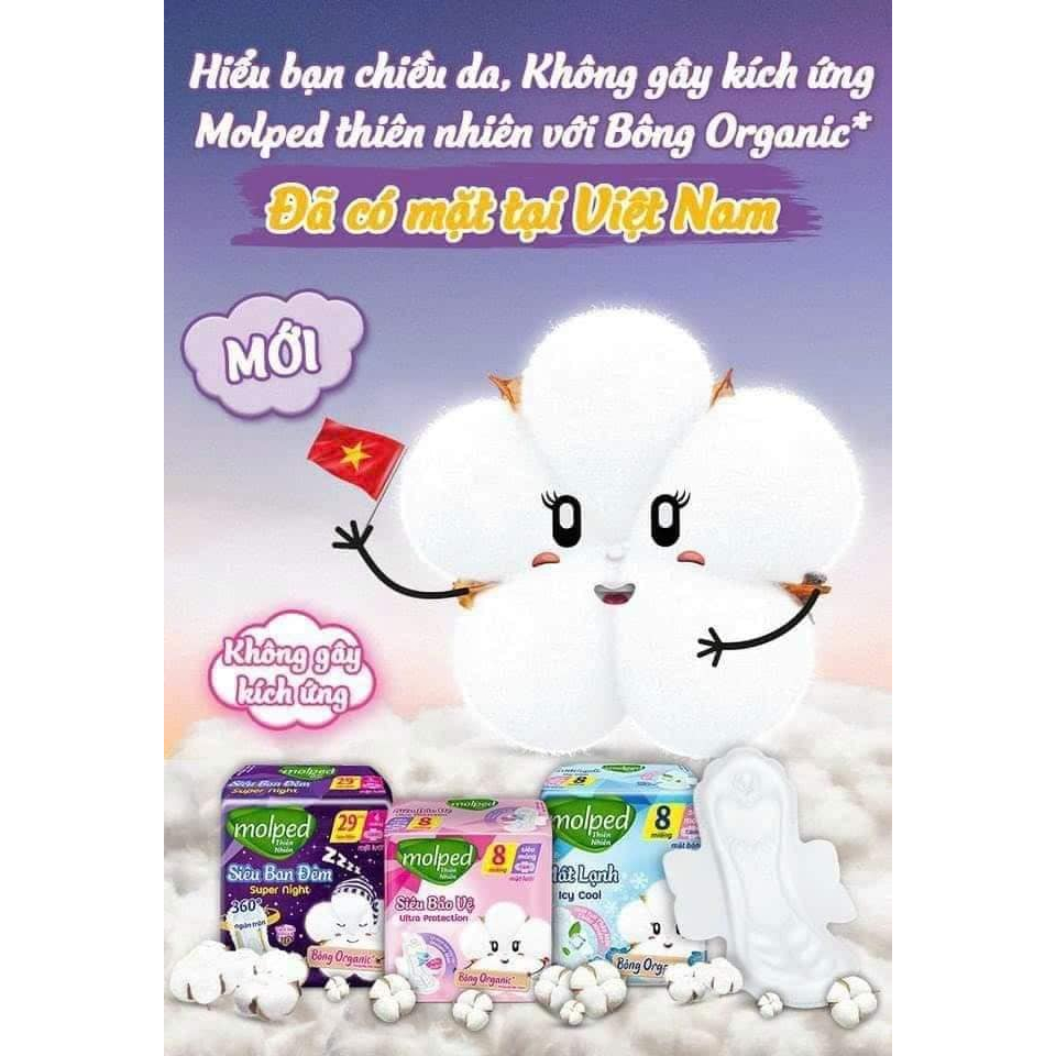 Băng vệ sinh Molped siêu ban đêm cánh 29cm , 35cm