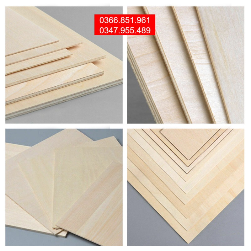 Gỗ ép chuyên dụng 2 mặt thông  siêu nhẹ làm máy bay mô hình lắp giáp DIY, nội thất thu nhỏ handmade 3mm, 5mm