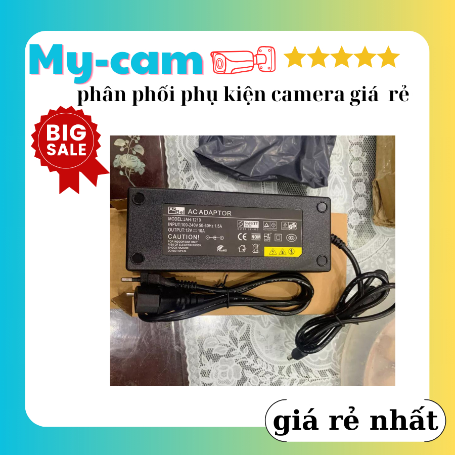 Nguồn Acbel 12V 10A Chính hãng có đèn báo, 12V 10A, Nguồn Adapter 12v -10A 120w chuyên dùng cho máy bơm mini, bơm đôi 7A