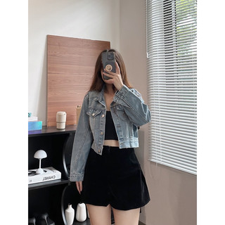 Áo khoác jeans croptop (ảnh thật/ có sẵn)