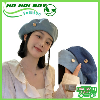 Mũ beret jean mũ nồi phong cách cá tính thời trang mùa hè thu dễ phối đồ-hn