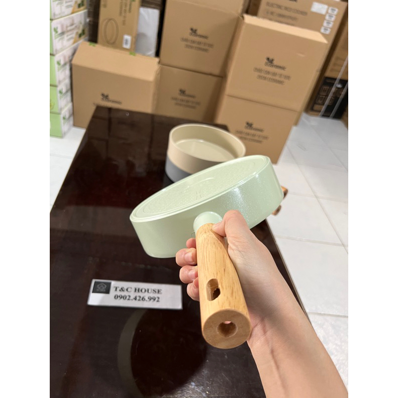 Chảo Chống Dính Tròn 20cm Đáy Từ Ecoramic 3 Màu Không Kén Bếp
