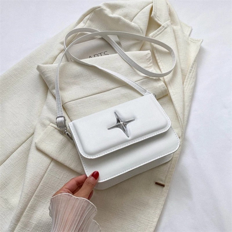 Túi Xách Nữ Túi Đeo Chéo Đeo Vai Basic Phối Ngôi Sao Phong Cách Hàn Quốc QG Store