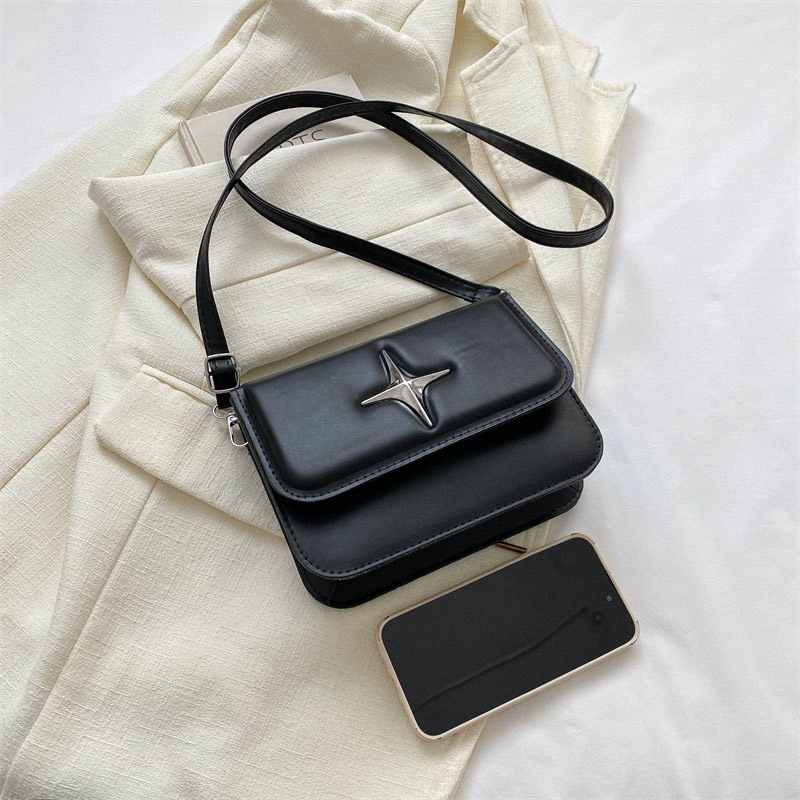 Túi Xách Nữ Túi Đeo Chéo Đeo Vai Basic Phối Ngôi Sao Phong Cách Hàn Quốc QG Store