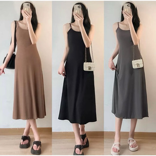 Đầm 2 dây dáng dài chất tăm lạnh