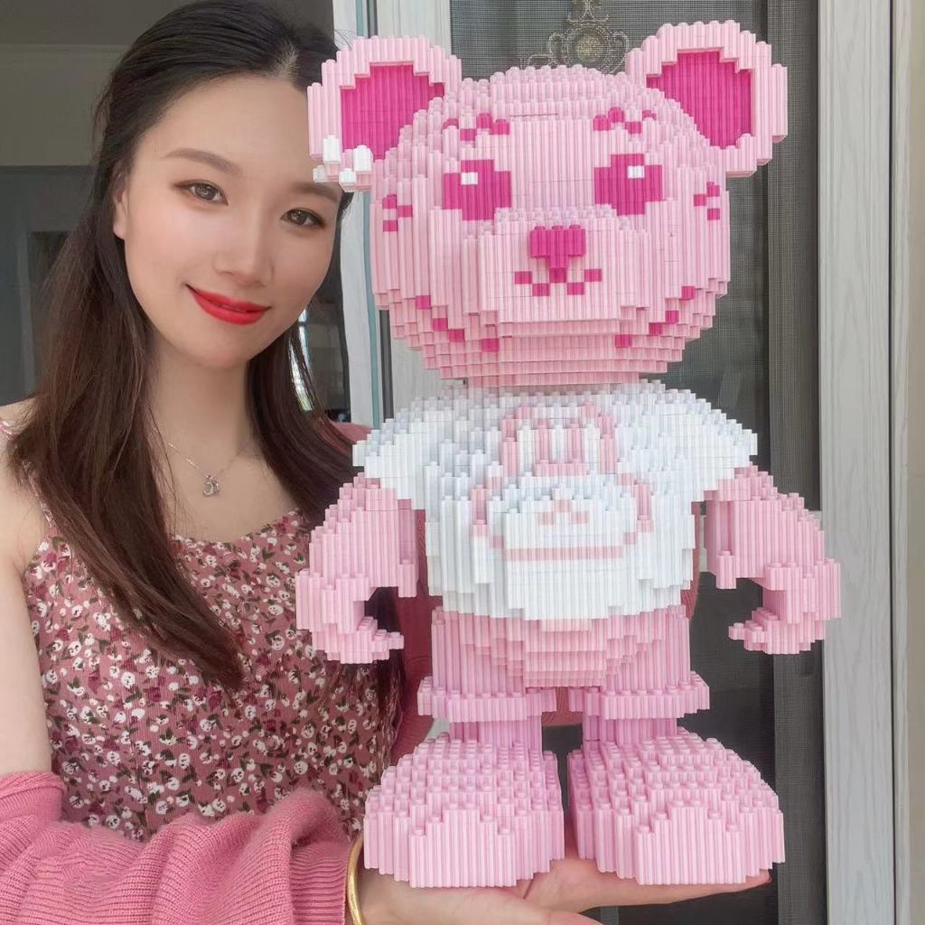 Bộ lắp ghép nhân vật gấu Teddy cao 40cm - tặng kèm đèn led và búa gõ chi tiết