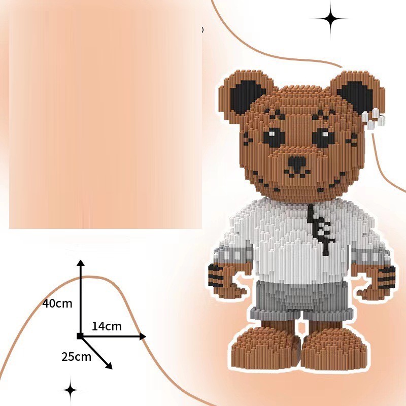Bộ lắp ghép nhân vật gấu Teddy cao 40cm - tặng kèm đèn led và búa gõ chi tiết