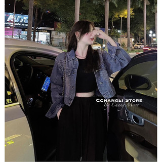 Áo khoác jeans croptop (ảnh thật/ có sẵn)