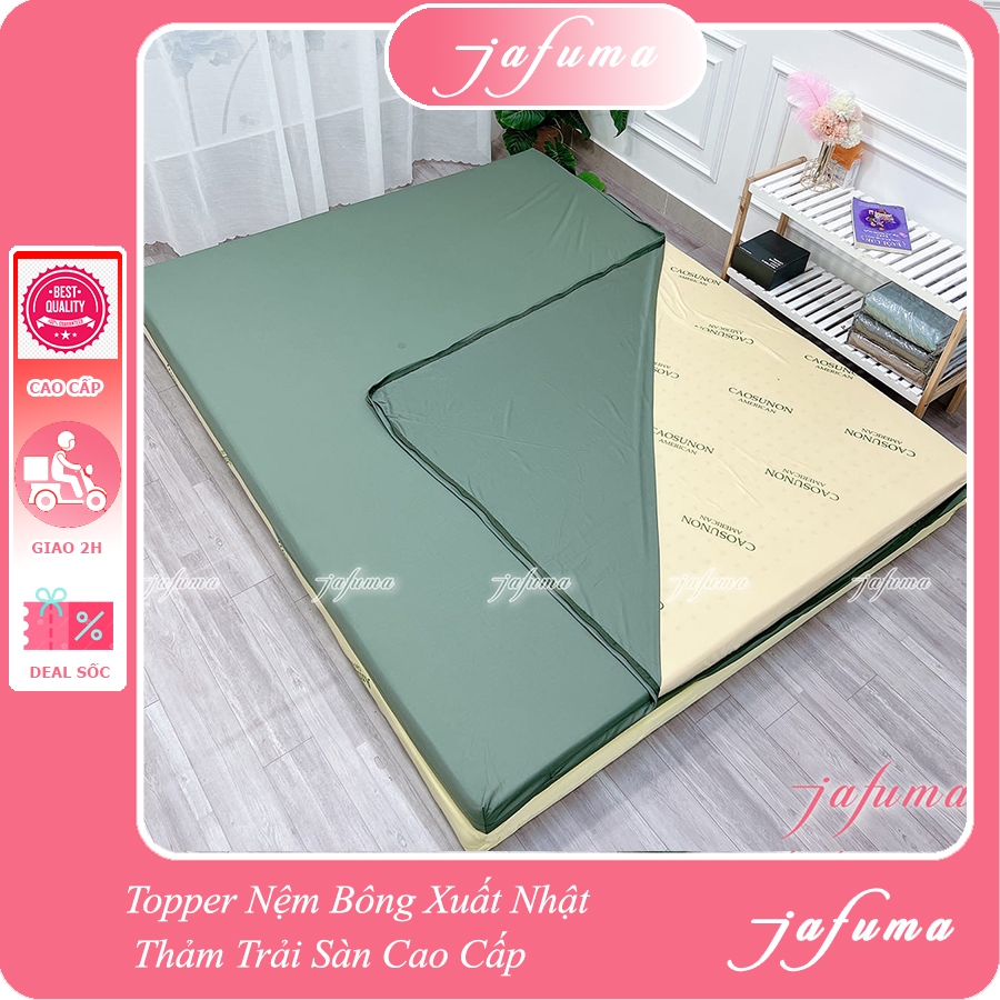 Áo Bọc Nệm Topper Thun Lạnh Ý 2Mặt Có Khóa Kéo JAFUMA, Áo Bọc Nệm Gấp 3Tiện Lợi 1m, 1m2, 1m4, 1m6, 1m8 [TY2-01]