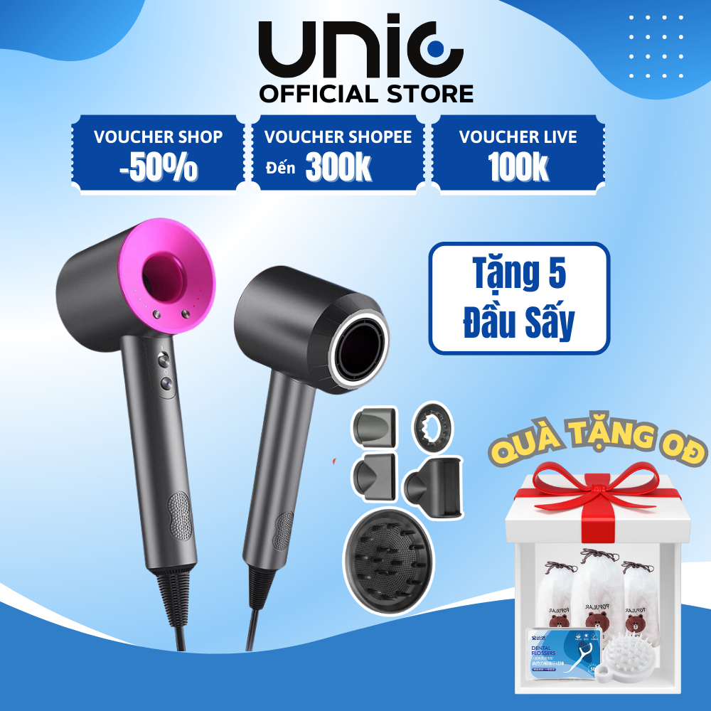 Máy Sấy Tóc SUPERSONIC UNIC 2 Chiều Nóng Lạnh Không Cánh Quạt Tạo Kiểu Chuẩn Salon Công Suất 1600w, 3 Chế Độ Sấy