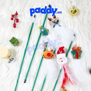 Cần Câu Mèo Noel Giáng Sinh Đính Thú Bông Đồ Chơi Cho Mèo