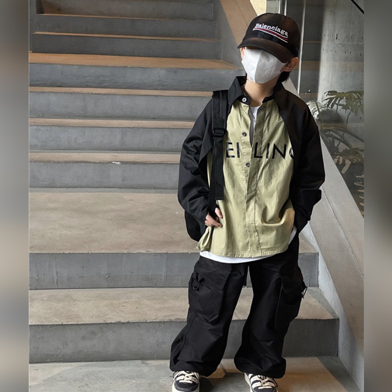 Quần thô bé trai túi hộp có dây rút gấu Q270 size 100-150, quần dài trẻ em thu đông cao cấp