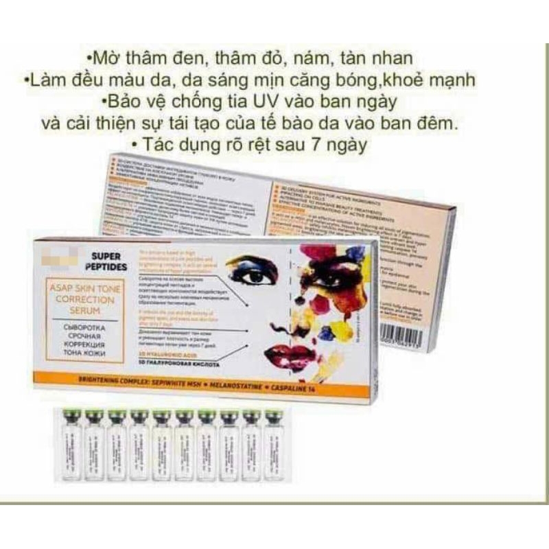 Serum Asap Supper peptides trắng da, mờ thâm nám