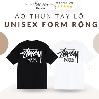 Áo thun tay lỡ Unisex form rộng - Họa tiết Chữ Paris -  HEAVEN_Clothing - Chất cotton 100%, thời trang, thoải mái