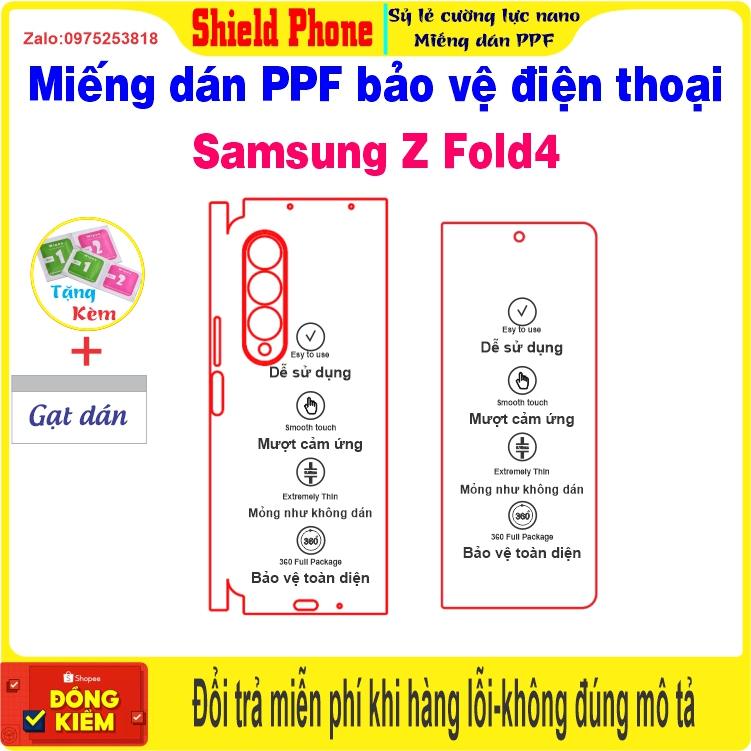 Miếng dán ppf bảo vệ điện thoại Samsung ZFold4 (Z Fold4)